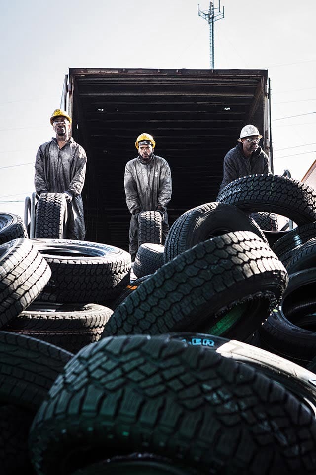 PRTI tire demanufacturing facility with mining operation
