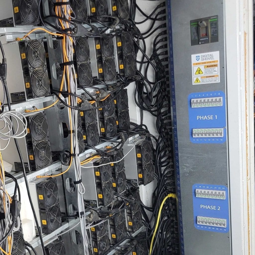Bitcoin mining machines at MiningStore facility